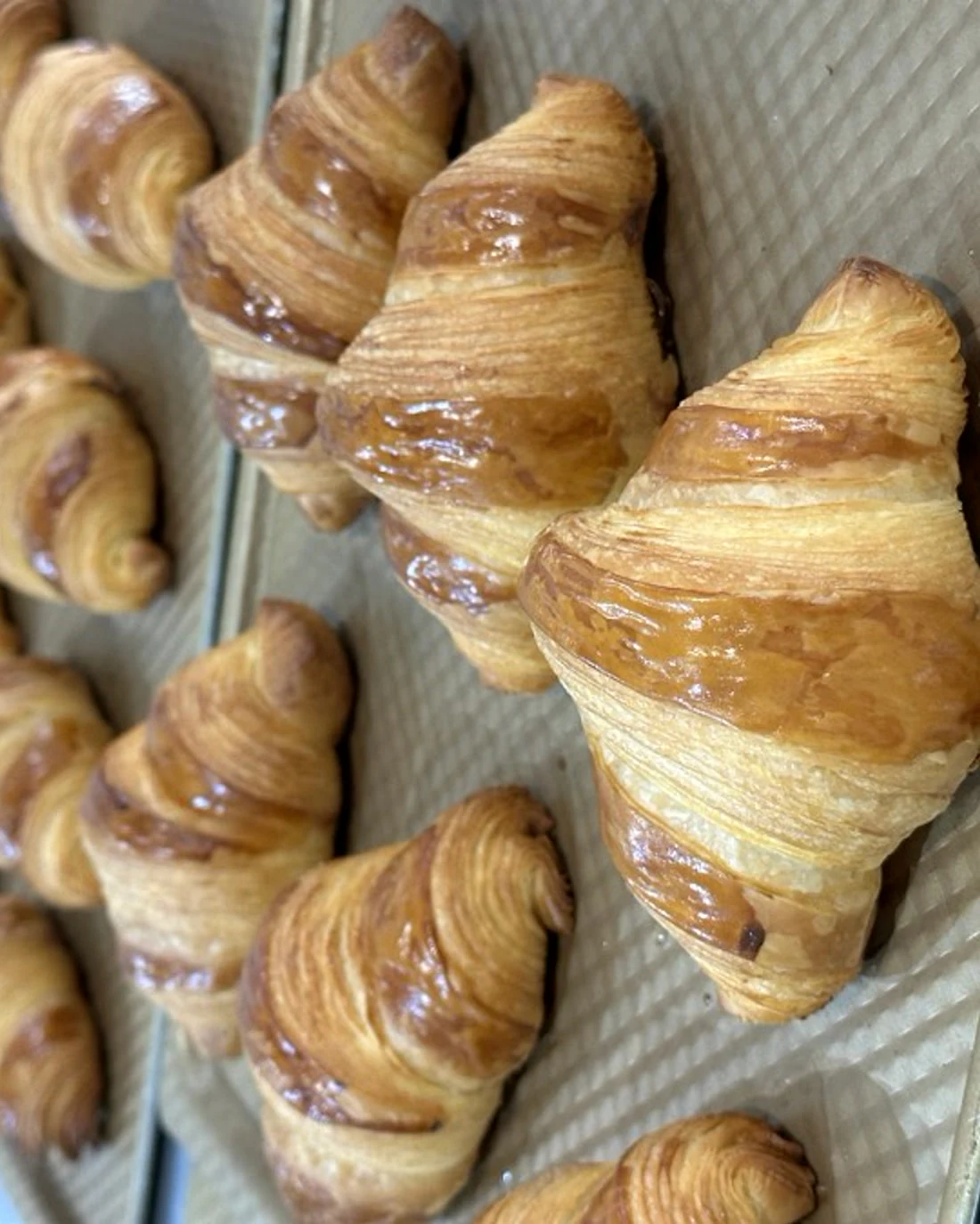 Real BWC laminated croissants with a glossy baked finish at JWC Academy